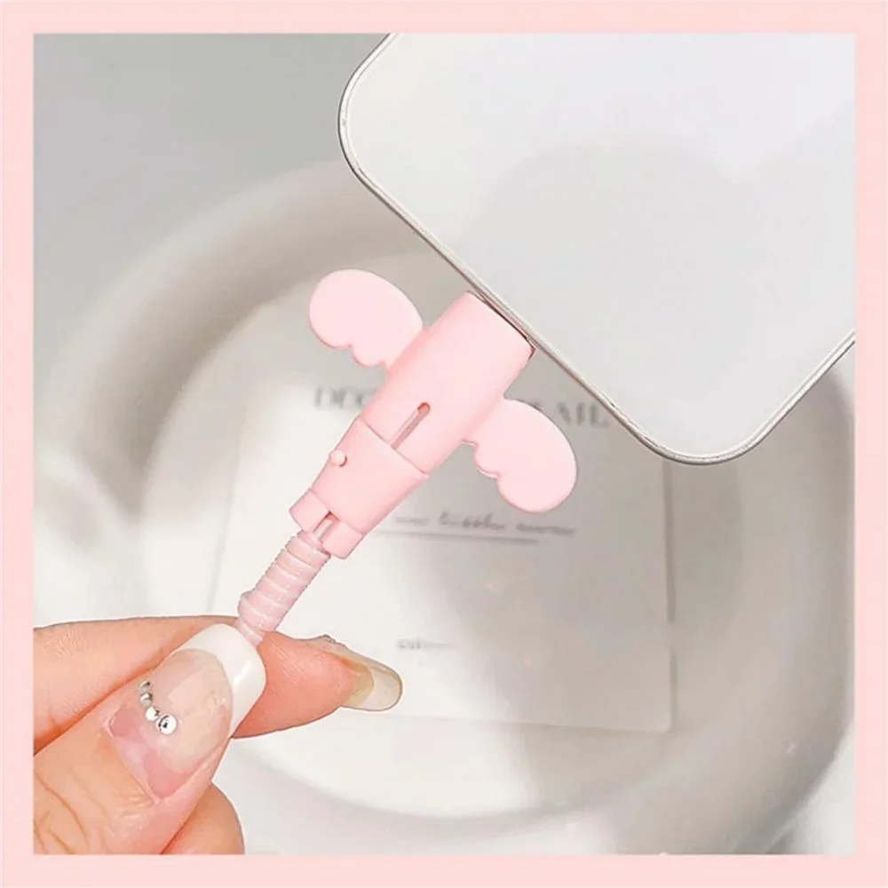 Durable Silicon Angel Wings Data Cable Protective Cover Charging Cable